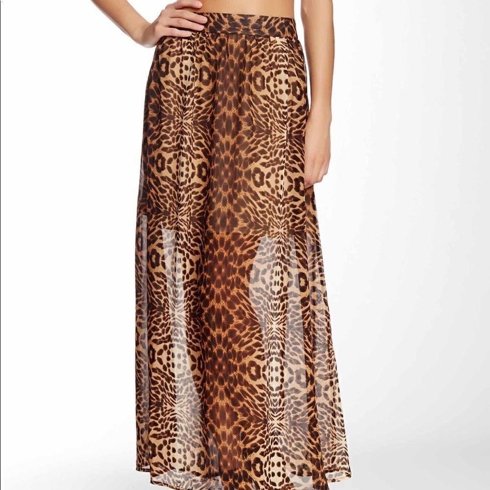 Vertigo leopard animal print maxi skirt